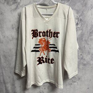 Vintage Brother Rice Crusaders Hockey Jersey Mens Large 22.5x29 High School 90s